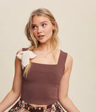 Wide Strap Knit Top