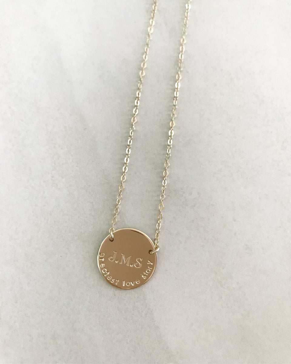 Gold Large Split Disc Necklace – Pressed Rose Jewelry Company
